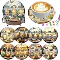 Lot de 8 sous-verres peinture diamant bouquet – Couleur BD428