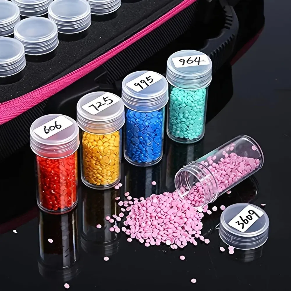 Lot de petites bouteilles rondes pour peinture diamant