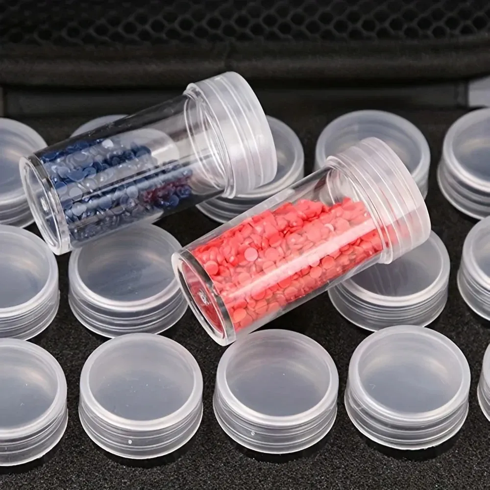 Lot de petites bouteilles rondes pour peinture diamant