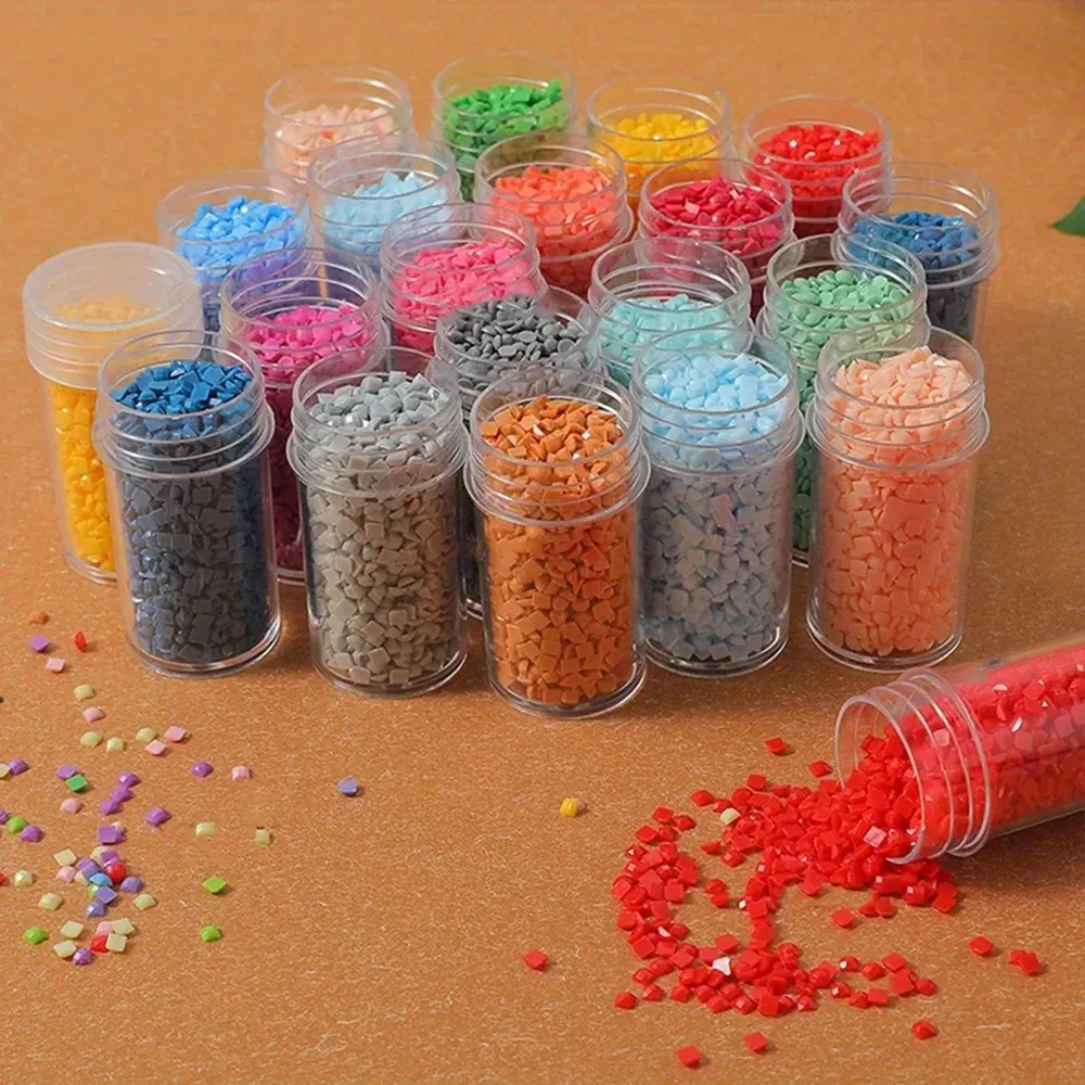 Lot de petites bouteilles rondes pour peinture diamant
