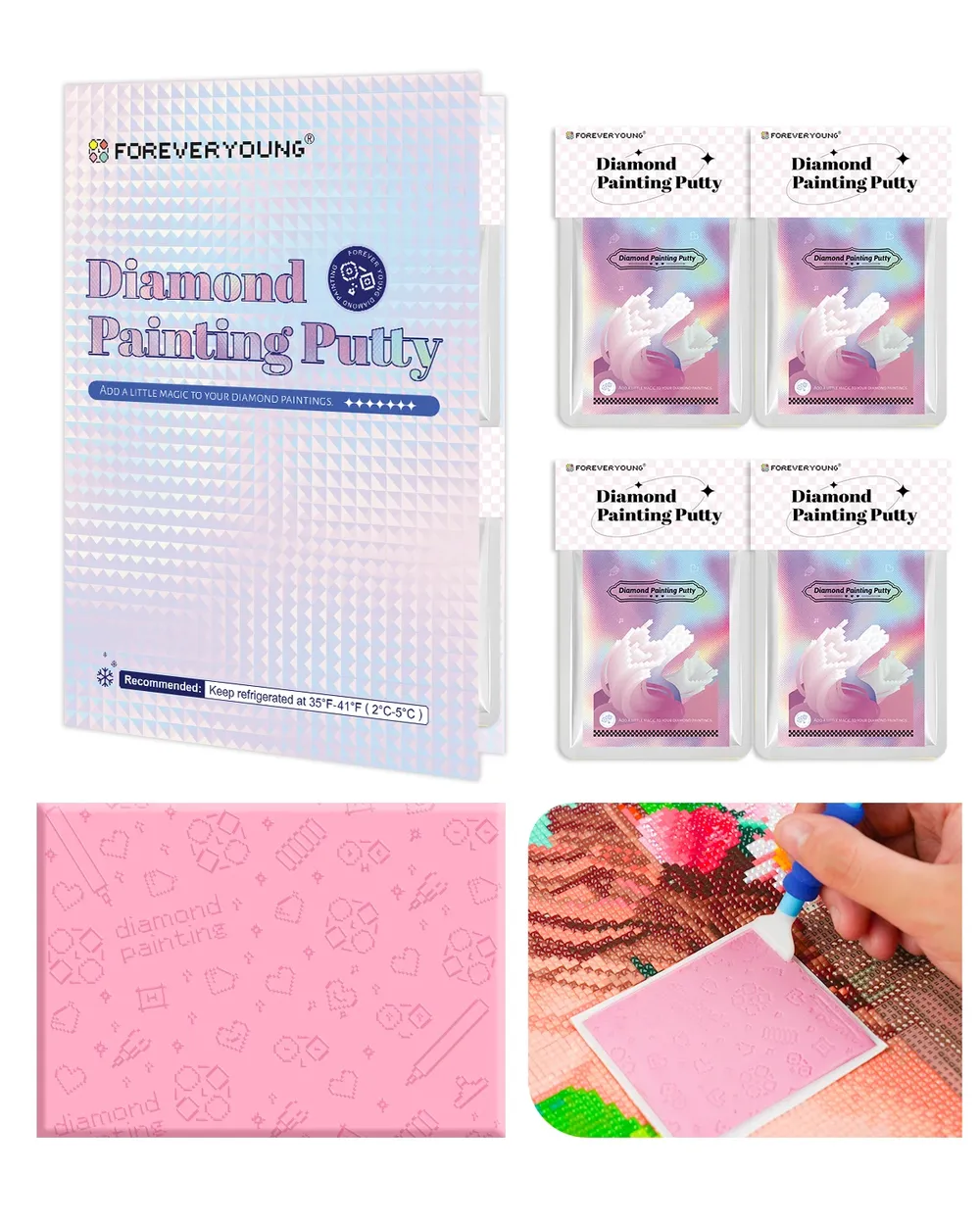 Pâte à modeler pour peinture diamant 30 g x 4