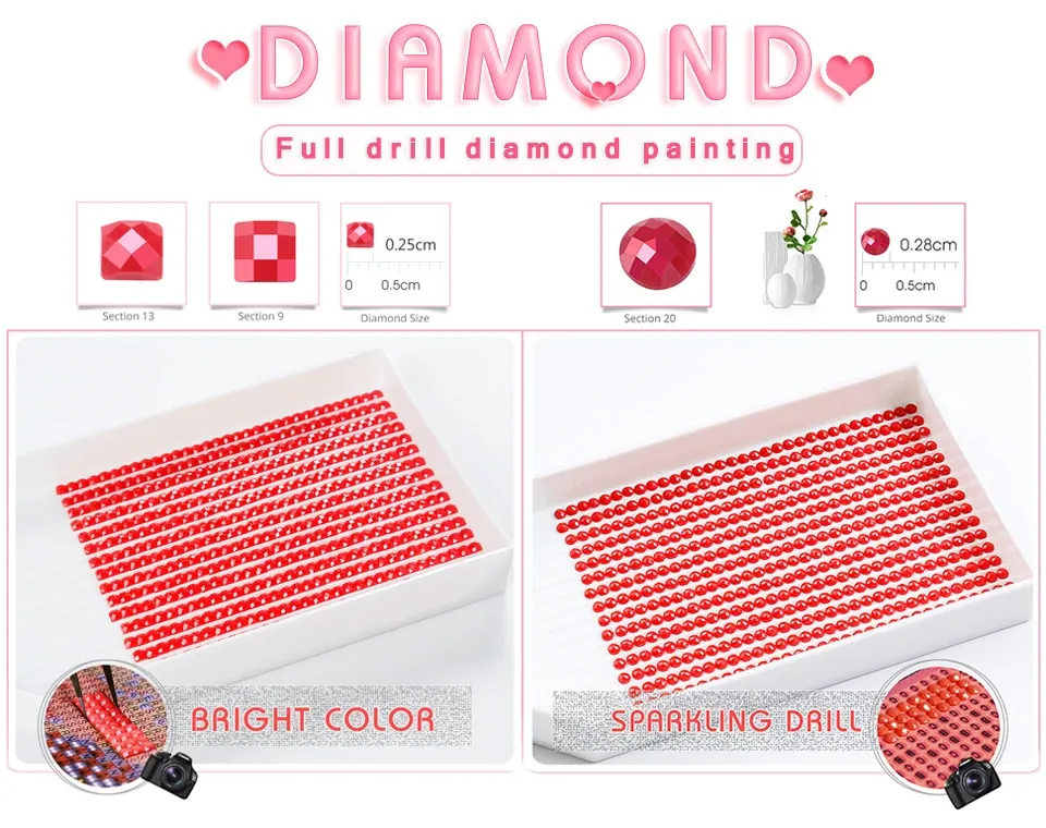 Peinture diamant 120 couleurs 40 à 120 cm