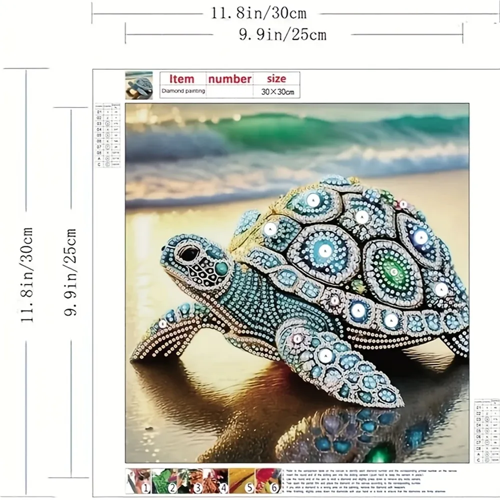 Peinture diamant 5D Alien Tortue 30x30 cm