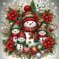 Peinture diamant 5D bonhomme de neige Noël 20 à 40 cm – 1