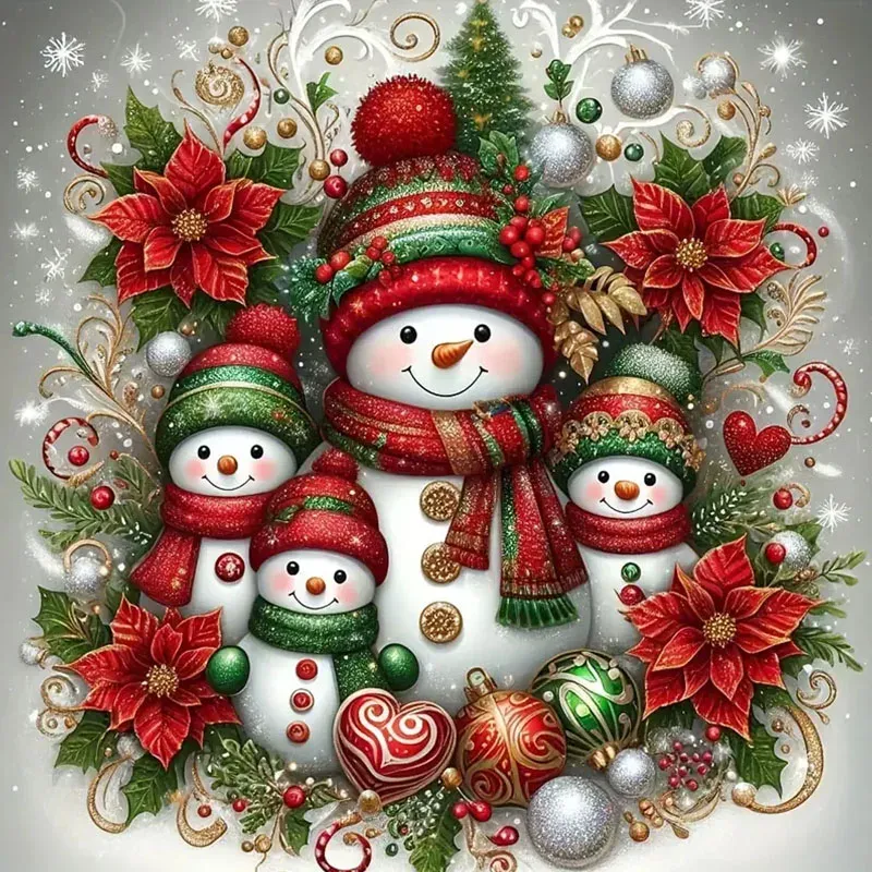 Peinture diamant 5D bonhomme de neige Noël 20 à 40 cm
