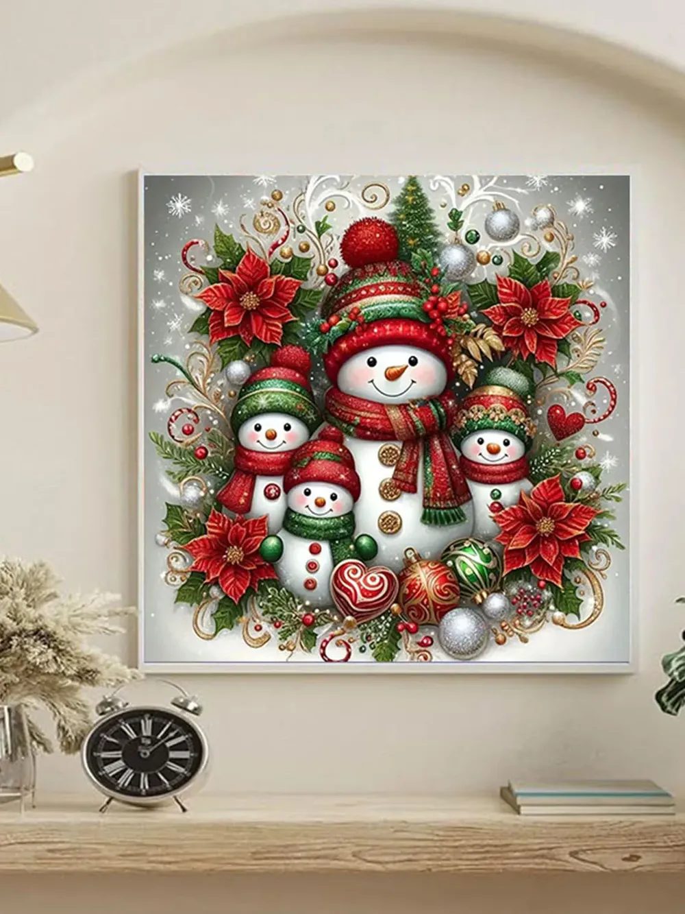 Peinture diamant 5D bonhomme de neige Noël 20 à 40 cm