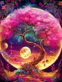 Peinture diamant 5D paysage lune arbre 30x40 cm – Couleur FDX1530