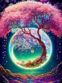 Peinture diamant 5D paysage lune arbre 30x40 cm – Couleur FDX1531