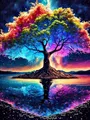 Peinture diamant 5D paysage lune arbre 30x40 cm – Couleur FDX1532