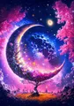 Peinture diamant 5D paysage lune arbre 30x40 cm – Couleur FDX1536
