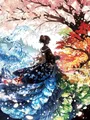 Peinture diamant 5D personnages japonais 20 à 70 cm – Couleur Bleu (A8)