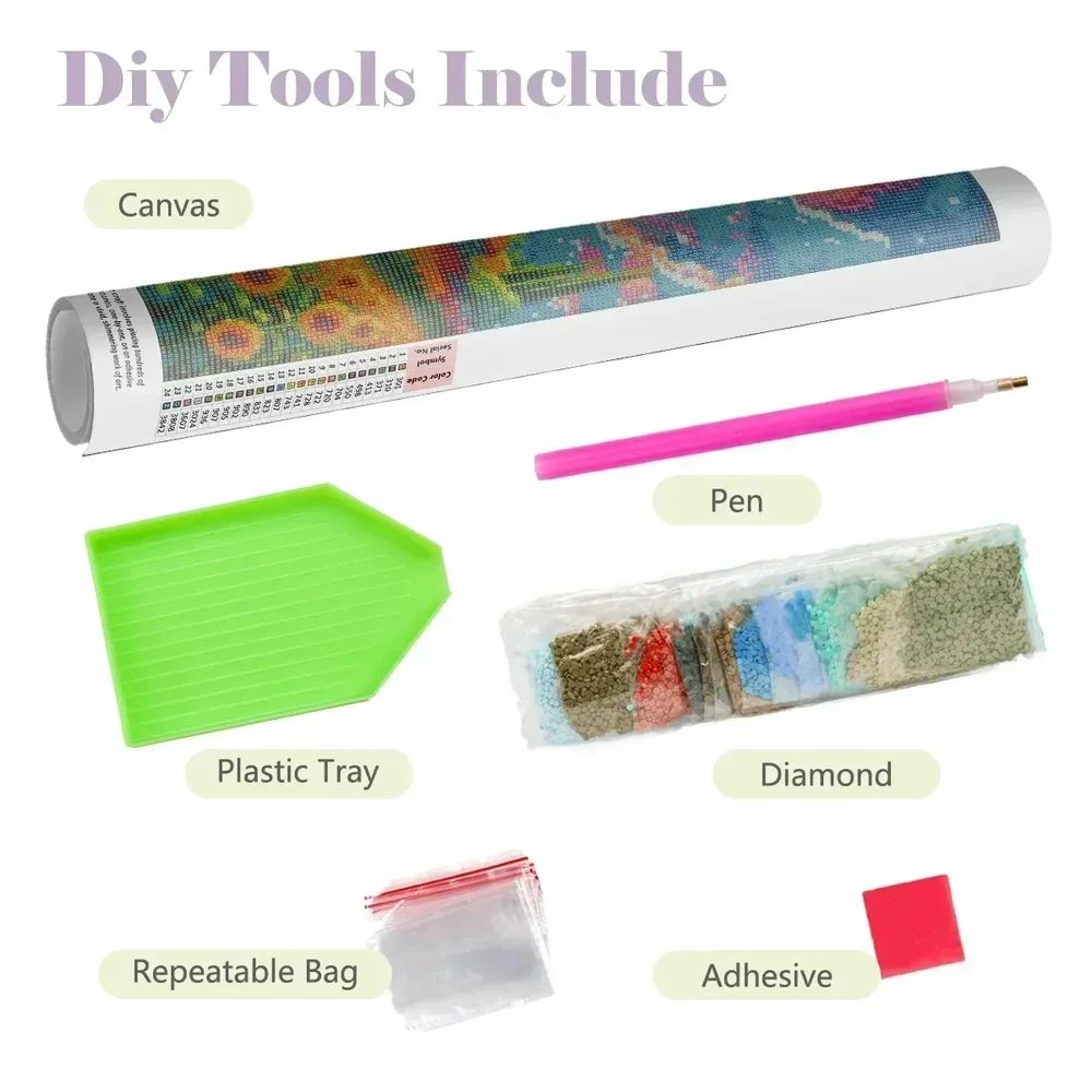 Peinture diamant 5D personnages japonais 20 à 70 cm