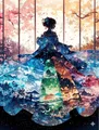 Peinture diamant 5D personnages japonais 20 à 70 cm – Couleur vert (A7)