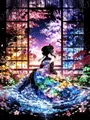 Peinture diamant 5D personnages japonais 20 à 70 cm – Couleur Violet (A5)