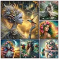 Peinture diamant 5D portrait de fée et fleur – 1