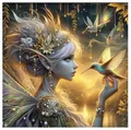 Peinture diamant 5D portrait de fée et fleur – Couleur YT5440