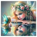 Peinture diamant 5D portrait de fée et fleur – Couleur YT5441