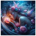 Peinture diamant 5D portrait de fée et fleur – Couleur YT5447