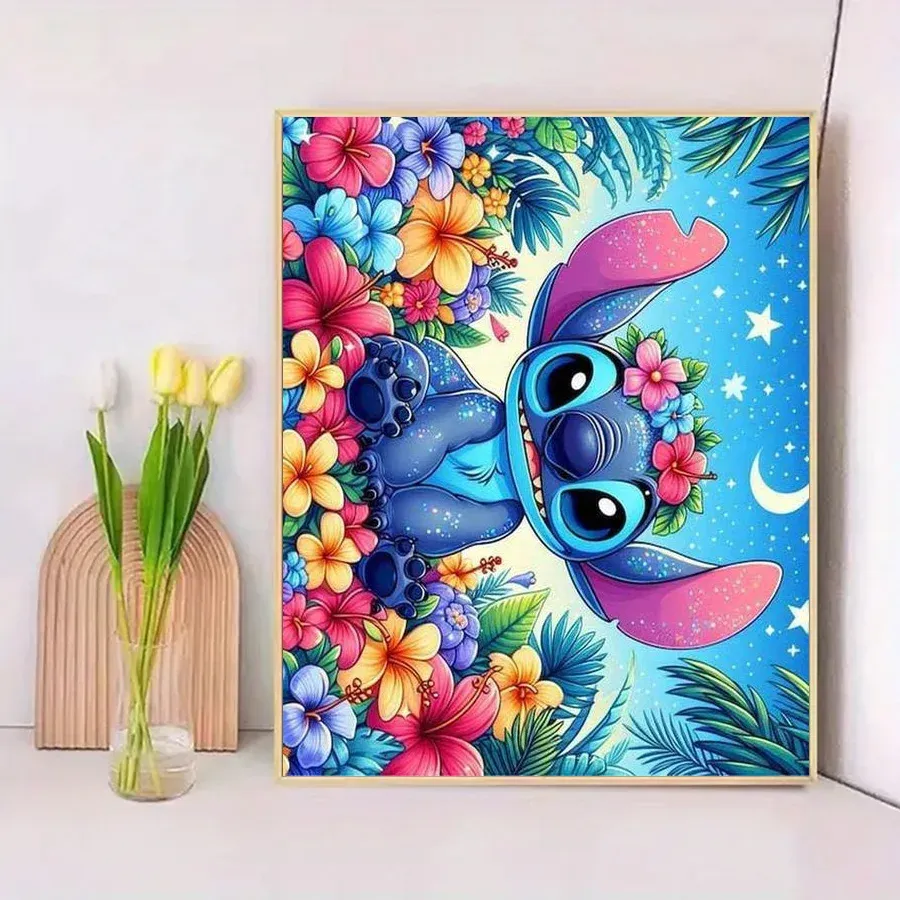 Peinture diamant alien bleu 30 à 70 cm
