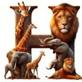 Peinture diamant alphabet animal 20 à 50 cm – Couleur 720