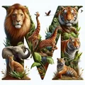 Peinture diamant alphabet animal 20 à 50 cm – Couleur 725