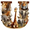Peinture diamant alphabet animal 20 à 50 cm – Couleur 733