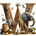 Peinture diamant alphabet animal 20 à 50 cm – Couleur 735