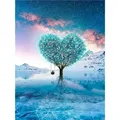Peinture diamant amour rond 30x40cm perceuse ronde – Couleur BLANC