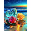 Peinture diamant amour rond 30x40cm perceuse ronde – Couleur Bourgogne