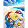 Peinture diamant amour rond 30x40cm perceuse ronde – Couleur Brun