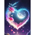 Peinture diamant amour rond 30x40cm perceuse ronde – Couleur Transparent