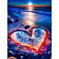 Peinture diamant amour rond 30x40cm perceuse ronde – Couleur Violet