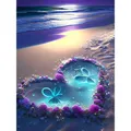Peinture diamant amour rond 30x40cm perceuse ronde – Couleur VIOLETTE/Violet