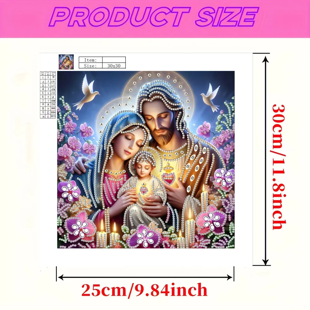 Peinture diamant ange forme spéciale 30 cm