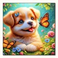 Peinture diamant animaux 30x30 cm chien chat tigre – Couleur VET1933