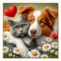 Peinture diamant animaux 30x30 cm chien chat tigre – Couleur VET1942