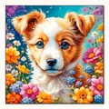 Peinture diamant animaux 30x30 cm chien chat tigre – Couleur VET1943