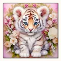Peinture diamant animaux 30x30 cm chien chat tigre – Couleur VET1944