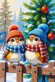 Peinture diamant animaux hiver Noël 20x25 à 50x70 cm – Couleur BLANC (01)