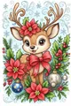 Peinture diamant animaux hiver Noël 20x25 à 50x70 cm – Couleur Brun (17)