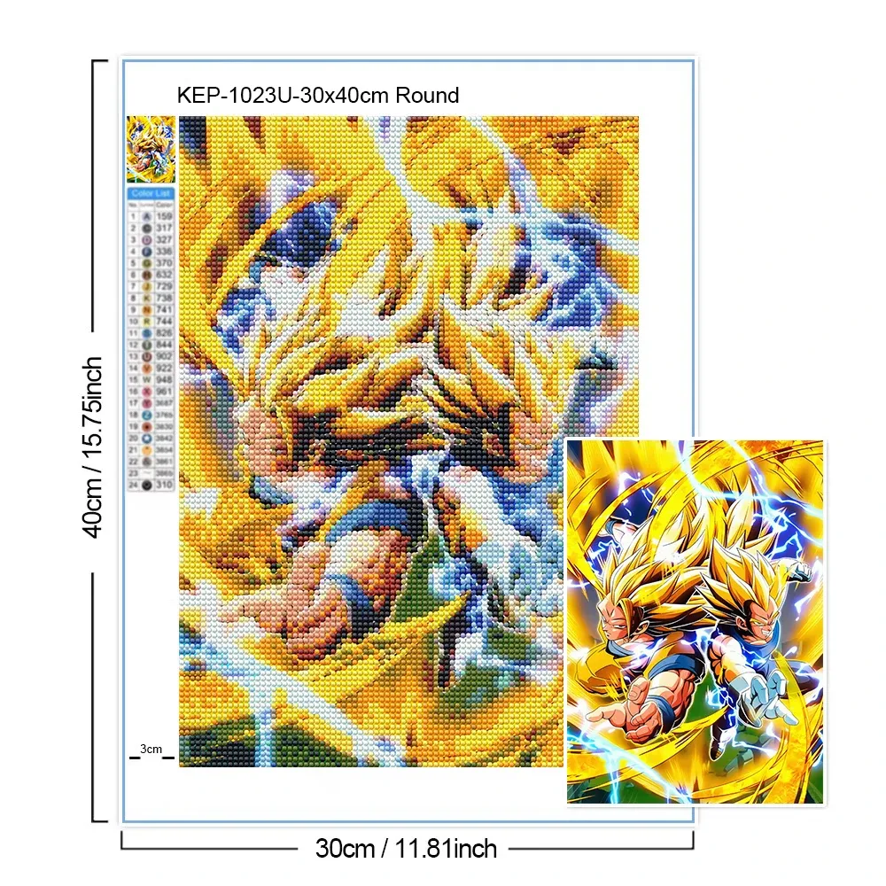 Peinture diamant anime Goku 30x40 à 50x70 cm