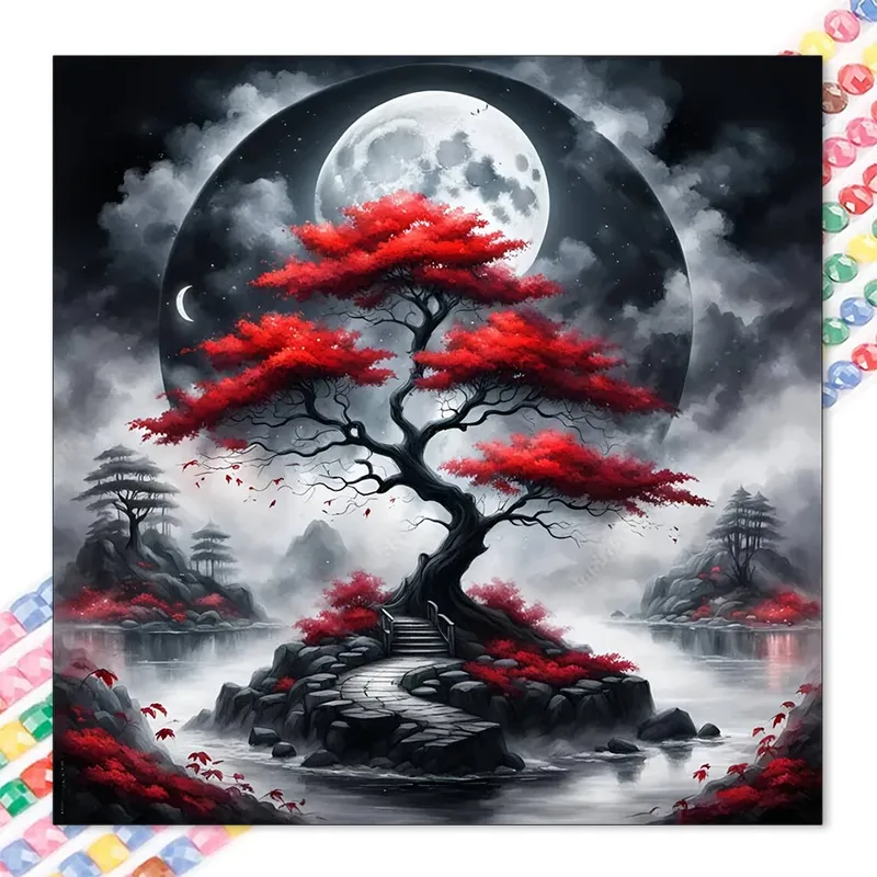 Peinture diamant arbre de lune 20 à 40 cm