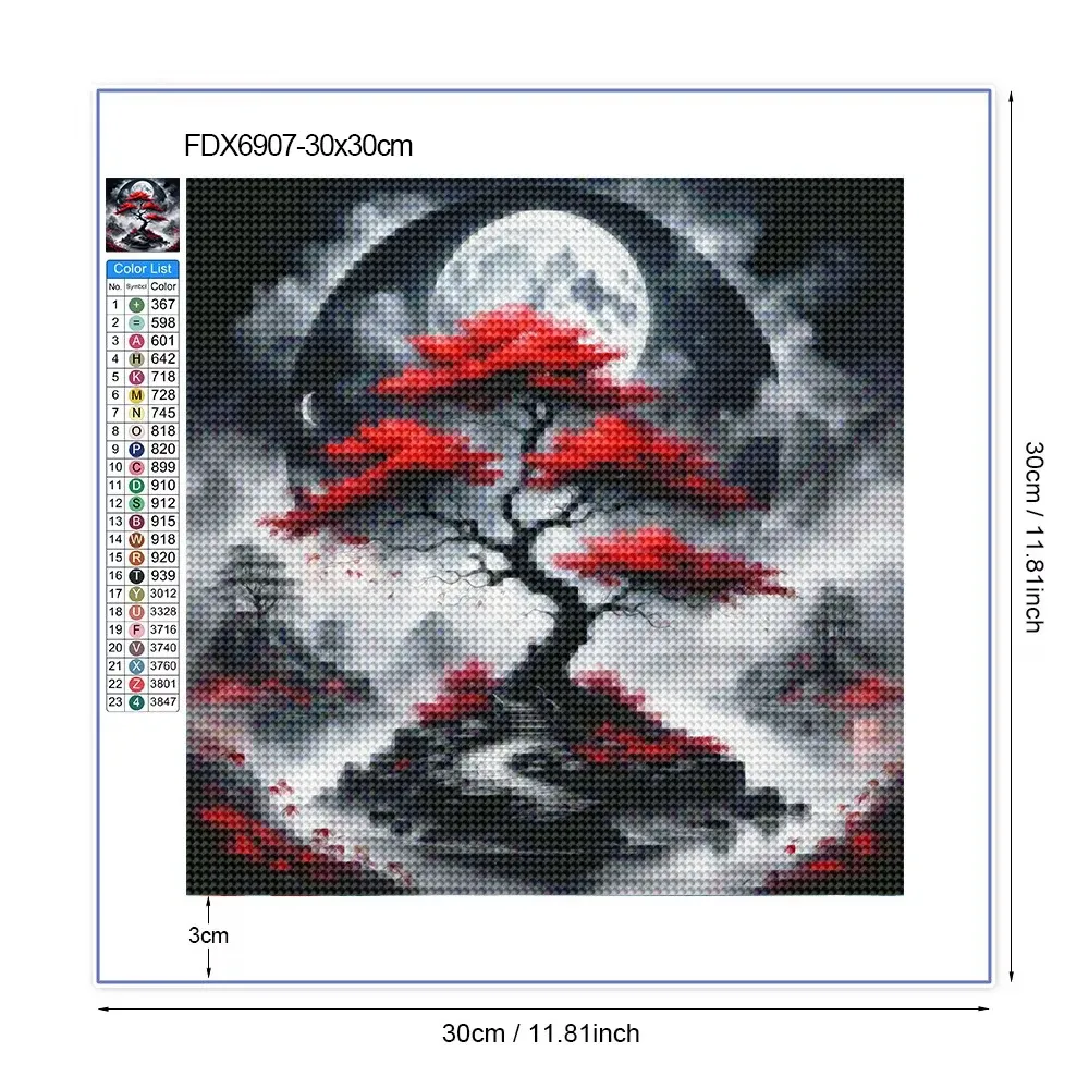 Peinture diamant arbre de lune 20 à 40 cm