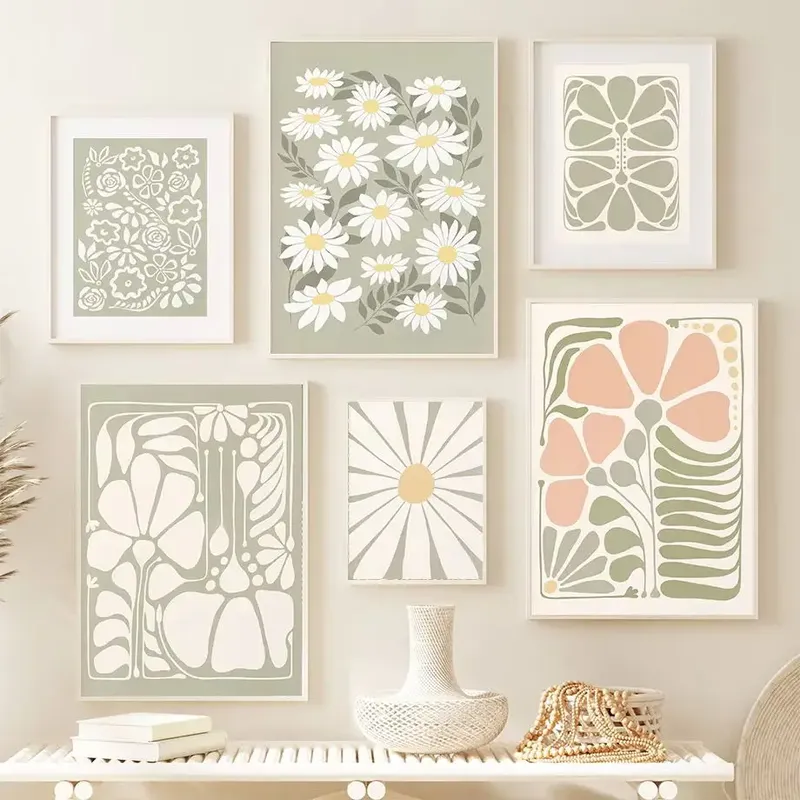 Peinture diamant art floral abstrait bohème