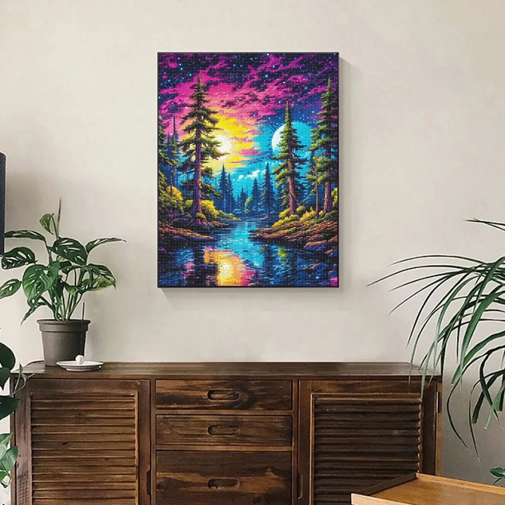 Peinture diamant aurore boréale 30 à 50 cm