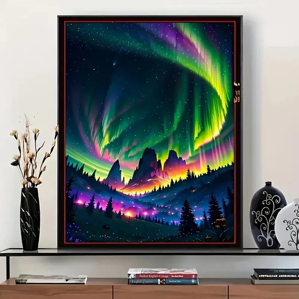 Peinture diamant aurore boréale 30x40 cm
