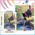 Peinture diamant bambou chat animal carré rond 20x30cm à 50x70cm – 2