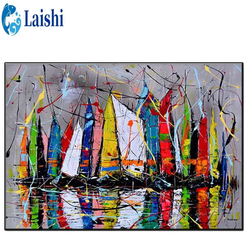 Peinture diamant bateau abstrait 20 à 65 cm