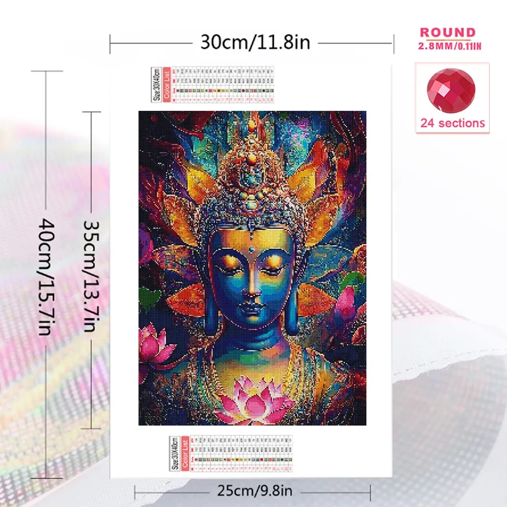 Peinture diamant Bouddha 20 à 70 cm