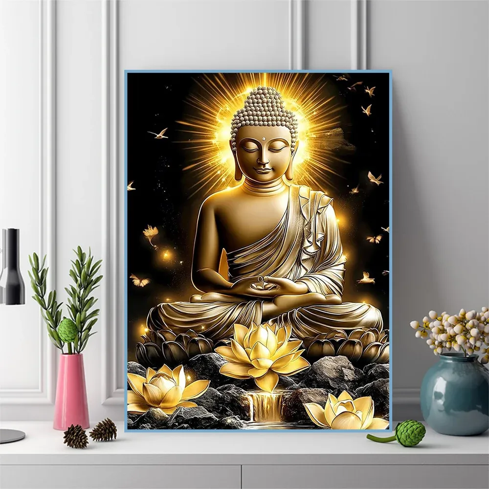 Peinture diamant Bouddha lotus 20 à 70 cm